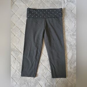 Victoria's Secret Black Fold-Over Waist Capri Yoga Leggings